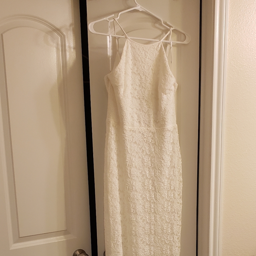 Lulu's white lace maxi dress M